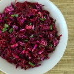 Salada de beterraba e repolho roxo